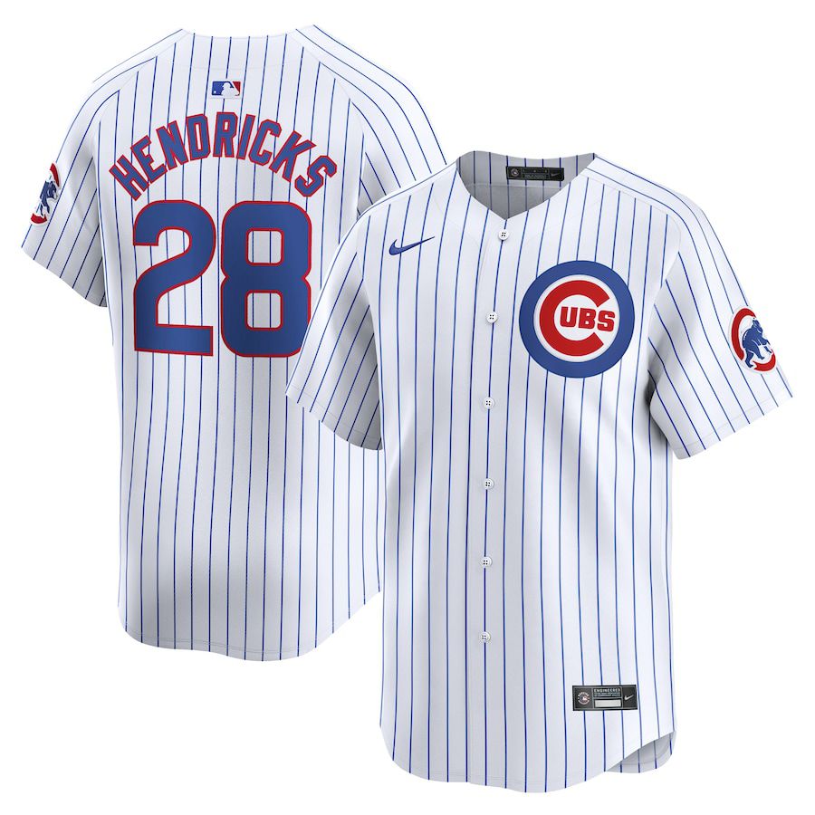Men Chicago Cubs #28 Kyle Hendricks Nike White Home Limited Player MLB Jersey->chicago cubs->MLB Jersey